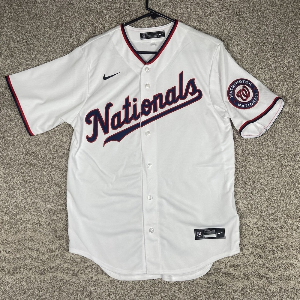 Washington Nationals Nike Jersey Mens Medium M White MLB Baseball NEW